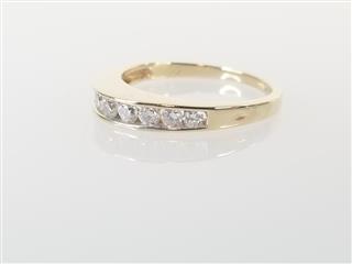 14K Yellow Gold APX 1/4 CTW Round Diamond Wedding Band Ring Sz 6
